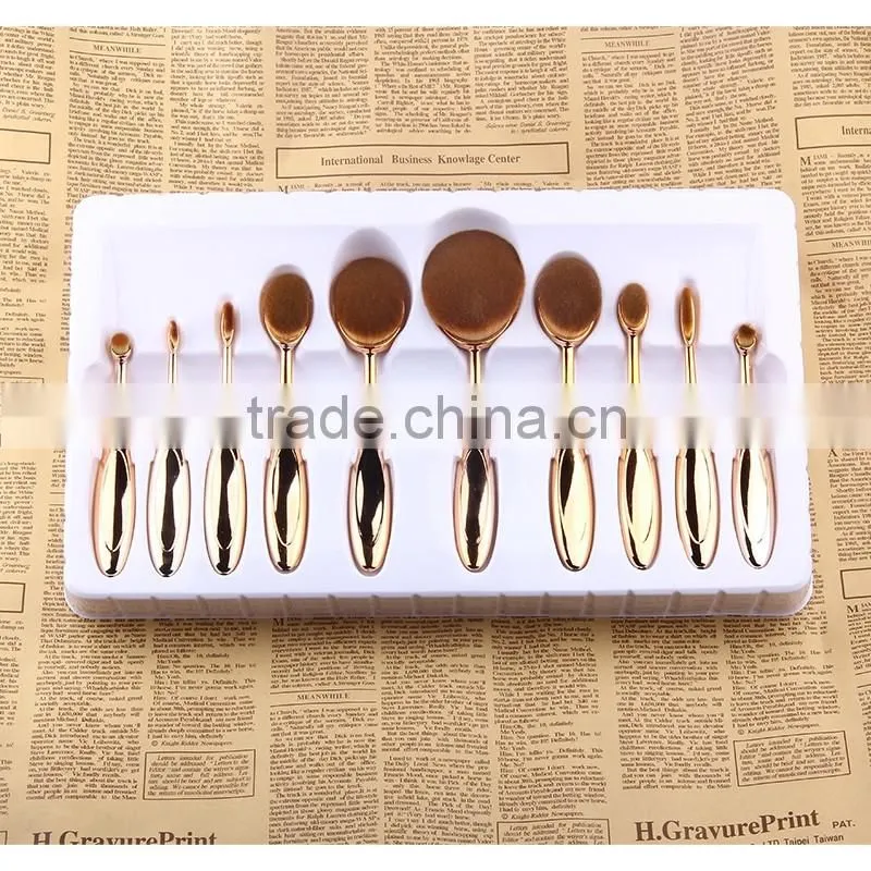 Haokey 10pcs toothbrush makeup brush set use for BB cream foundation,lip,eyeshadow,eyebrow