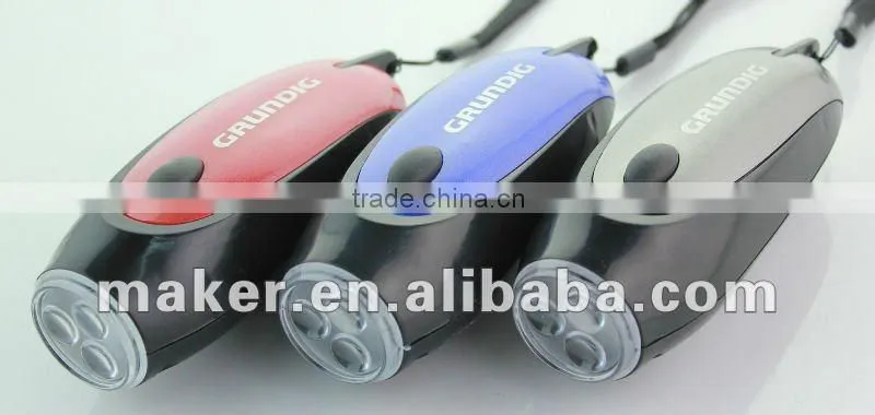 3 LED Dynamo Plastic Flashlight