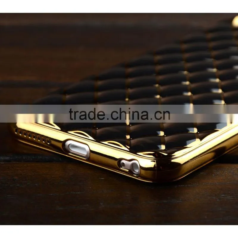 C&T Clear Transparent Soft Plating Grid TPU Bumper Case for iPhone 6 Plus 5.5 Inch
