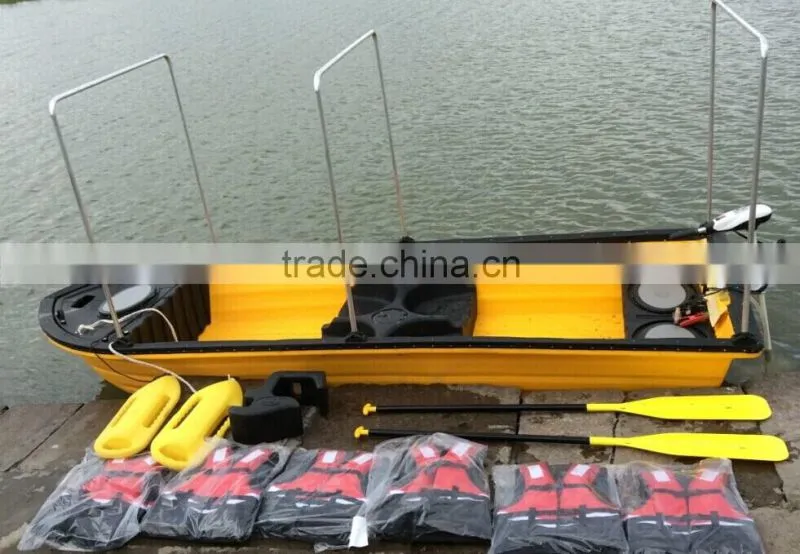 simple plastic big fishing boat for 8-10people together