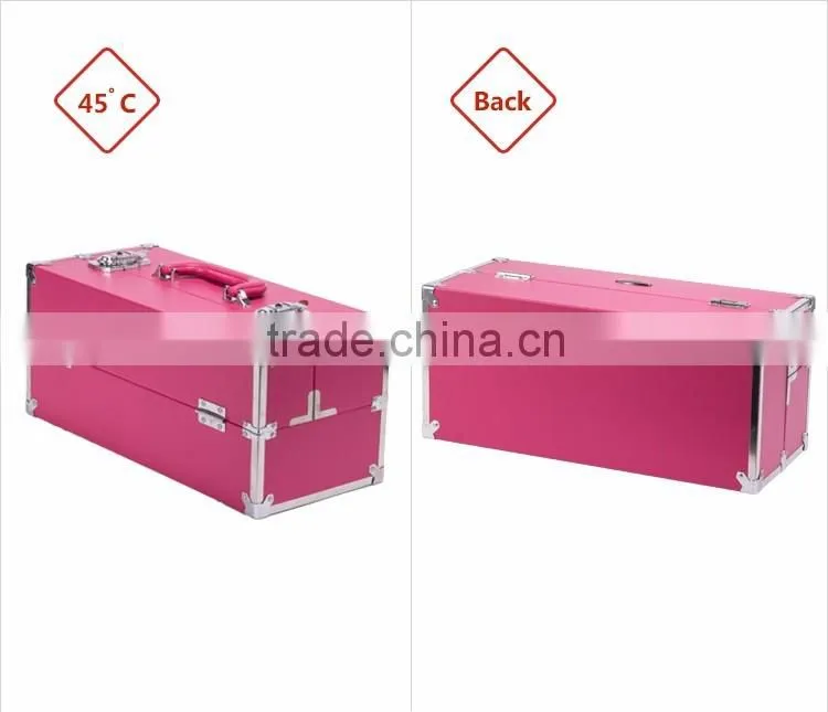 hot sale elegant pattern pvc leather beauty case women toiletry waterproof hand carry cosmetic packaging box