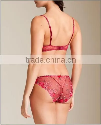 hot sell lace lingerie, High quality ladies lace bra and panty set