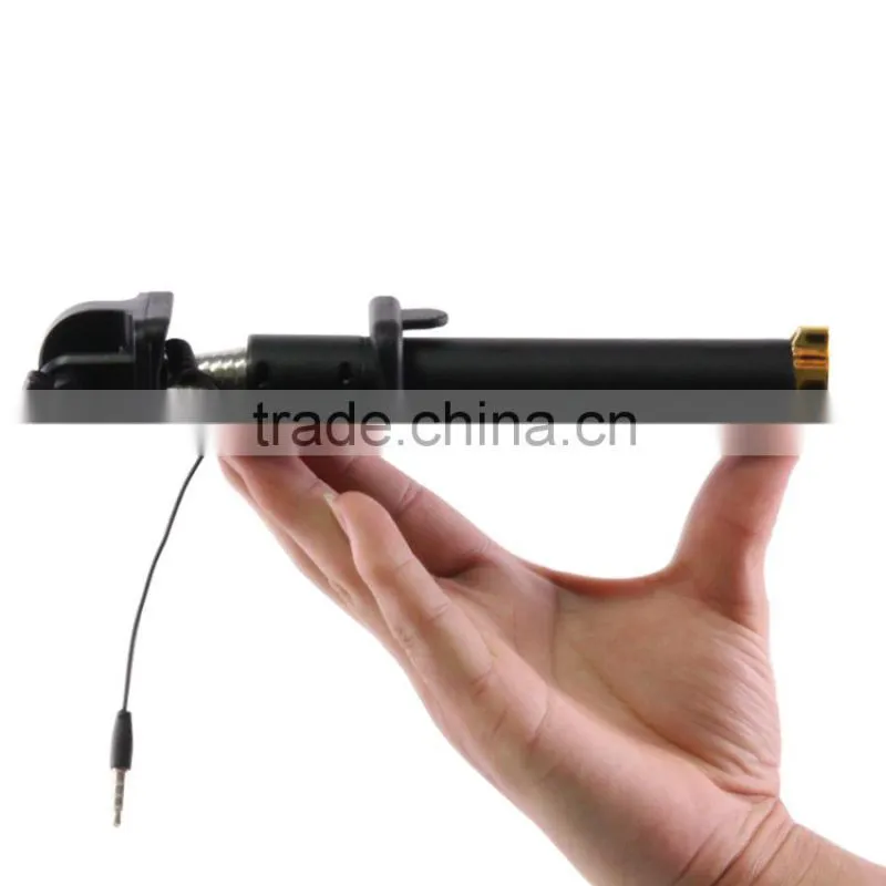 2015 hot portable in pocket flexible walking stick selfie stick with wired cheap price