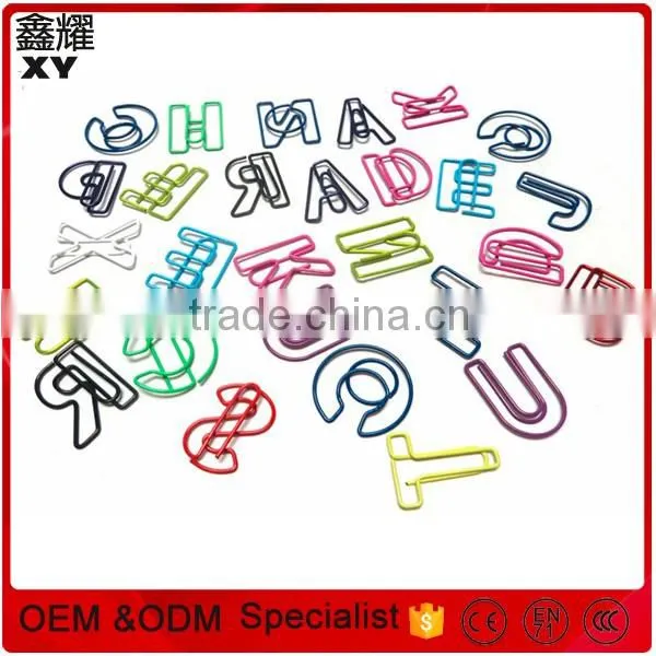 Customer design colorful letter N shape paper clips