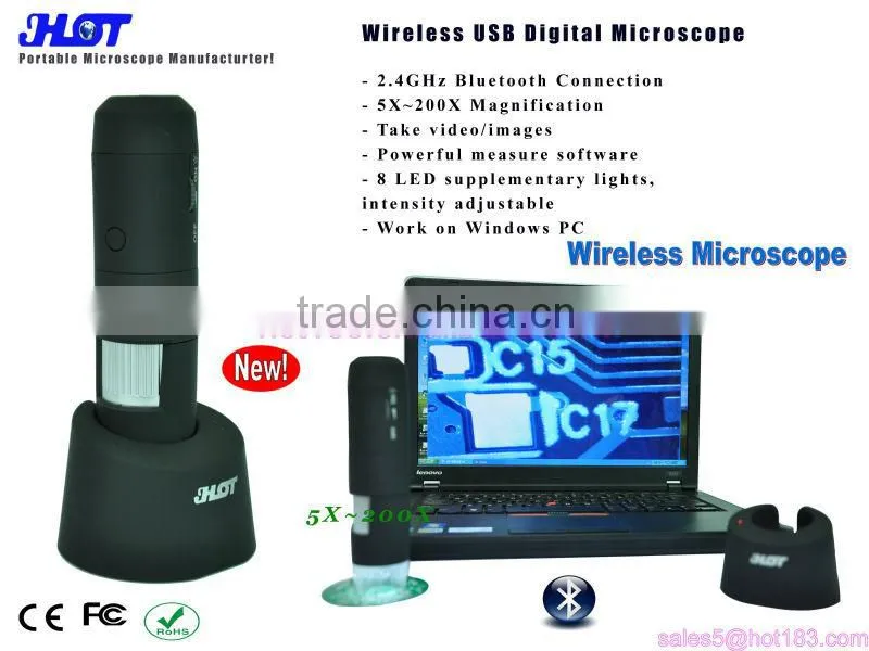 2.4G wireless USB microscope work on PC