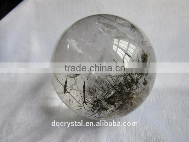 2015 Factory direct customed wholesale natural black rutilated quartz crystal ball