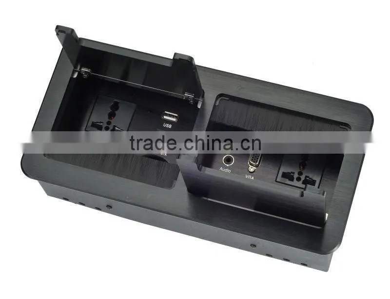 2014 new design brush desktop pop up electrical outlets for office furniture system