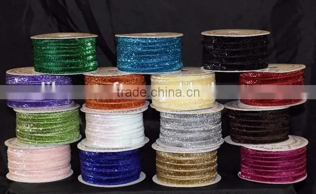 Wholesale 1/2" Metallic Velvet Ribbon,Velvet Tape,Velvet Ribbon