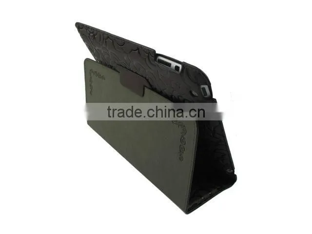 Rotating Retro Map pattern PU Leather Smart Cover Stand Case for iPad 3 and for the New iPad