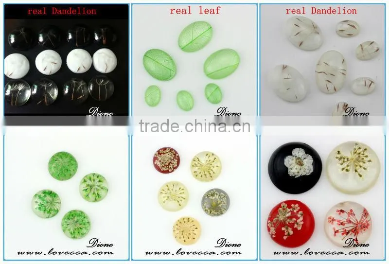 2015 round 14mm /20mm/25mm real dried flower resin cabochon pendant