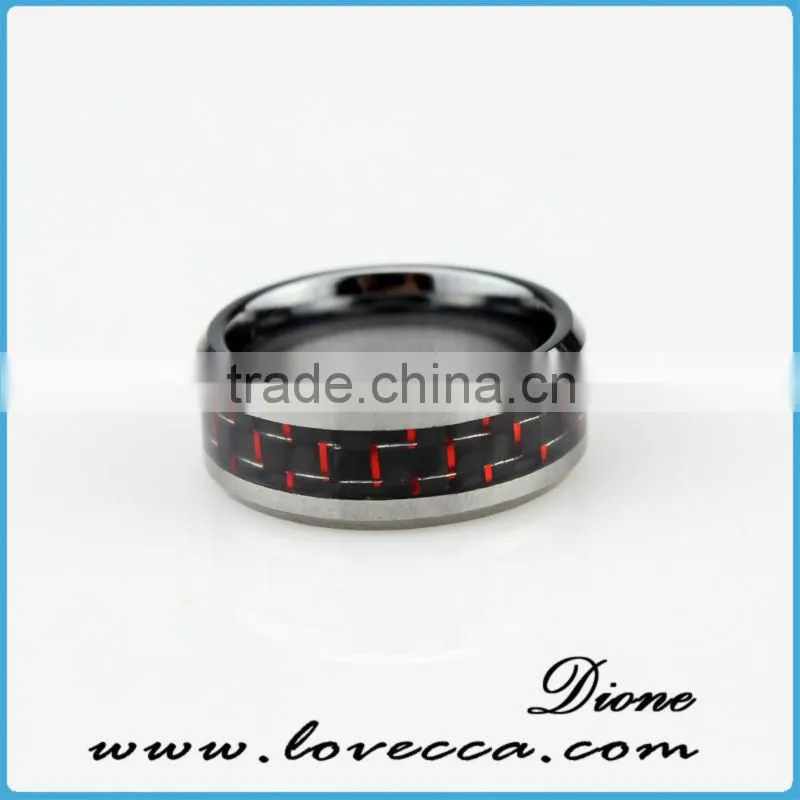 Top quality custom men stainless steel inlay carbon
