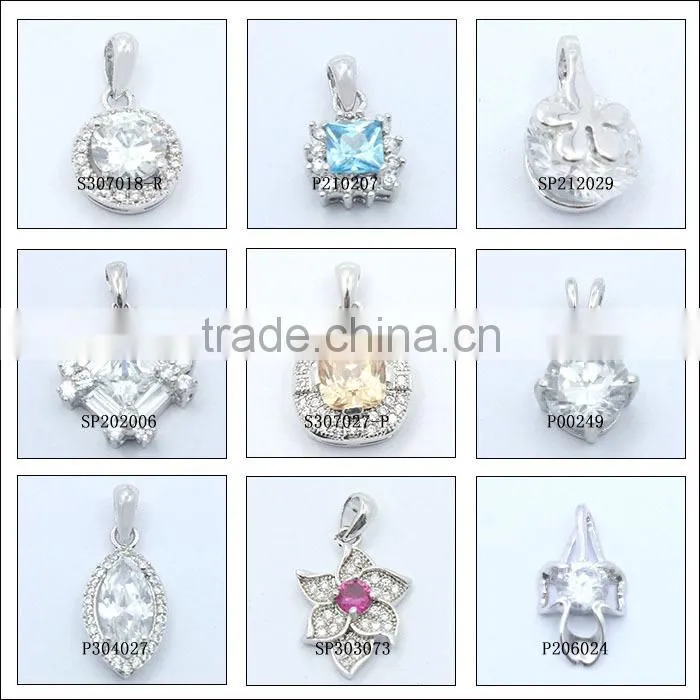 925 Sterling silver jewelry big amethyst stone pendant