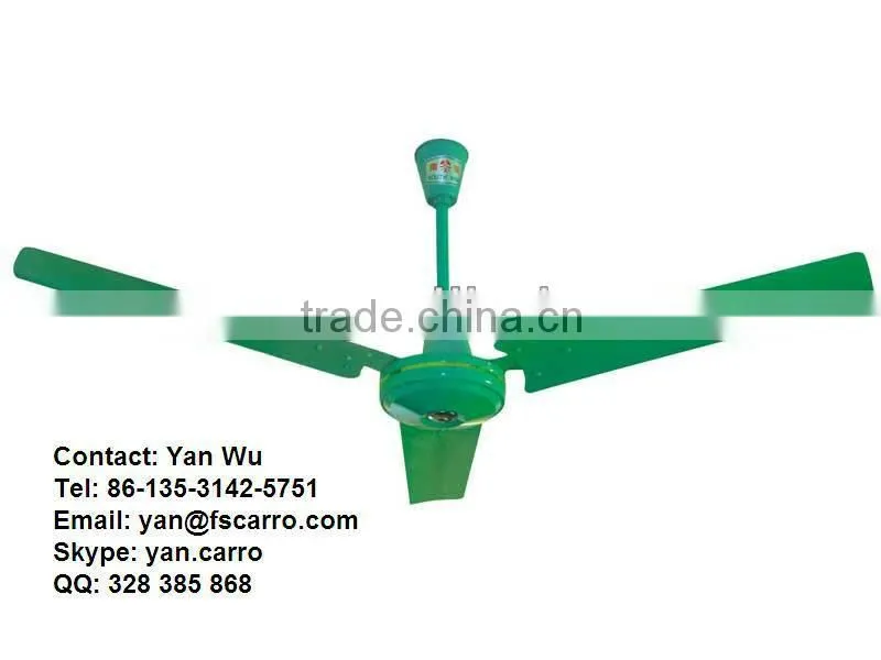 12V solar battery dc power metal ceiling fan