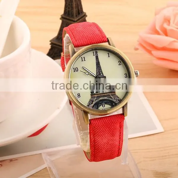 Wholesale Newest Retro Canvas Tower Watch Design