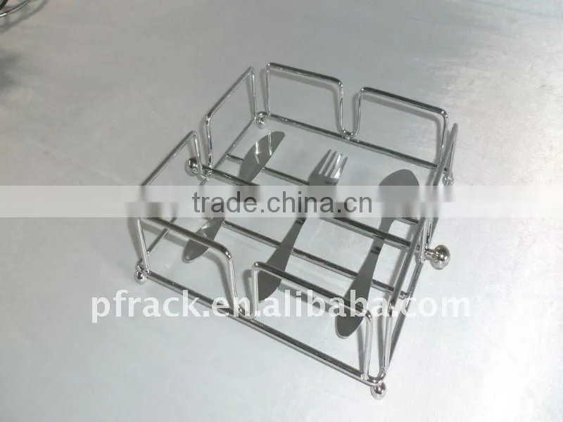 Metal fork and spoon holder in kitchen P-0006