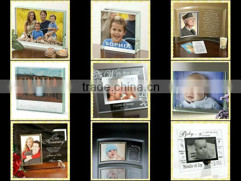 Handcrafted Wedding Gifts Glass Photo Frame For Married Keepsake