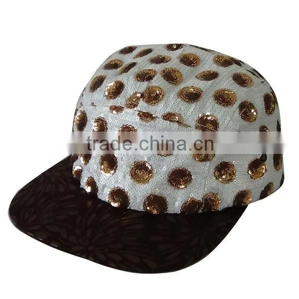 supply Denim 5 panel hats sequins 5 panel hats Golden Cream