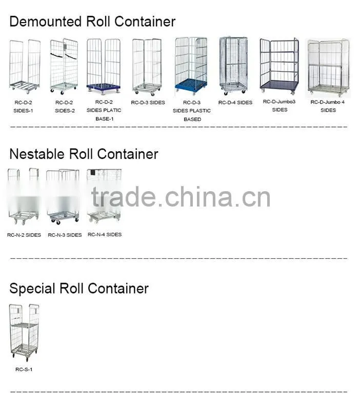 2 sides roll container with platic base