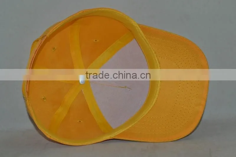 Guangzhou professional custom 100% polyester fibre yellow hat factory Famous auto brand baseball cap