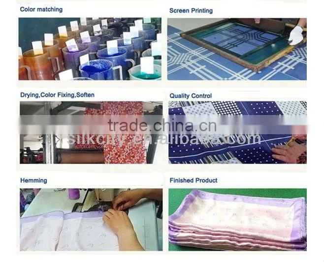 Custom Label Screen Print Silk Scarves