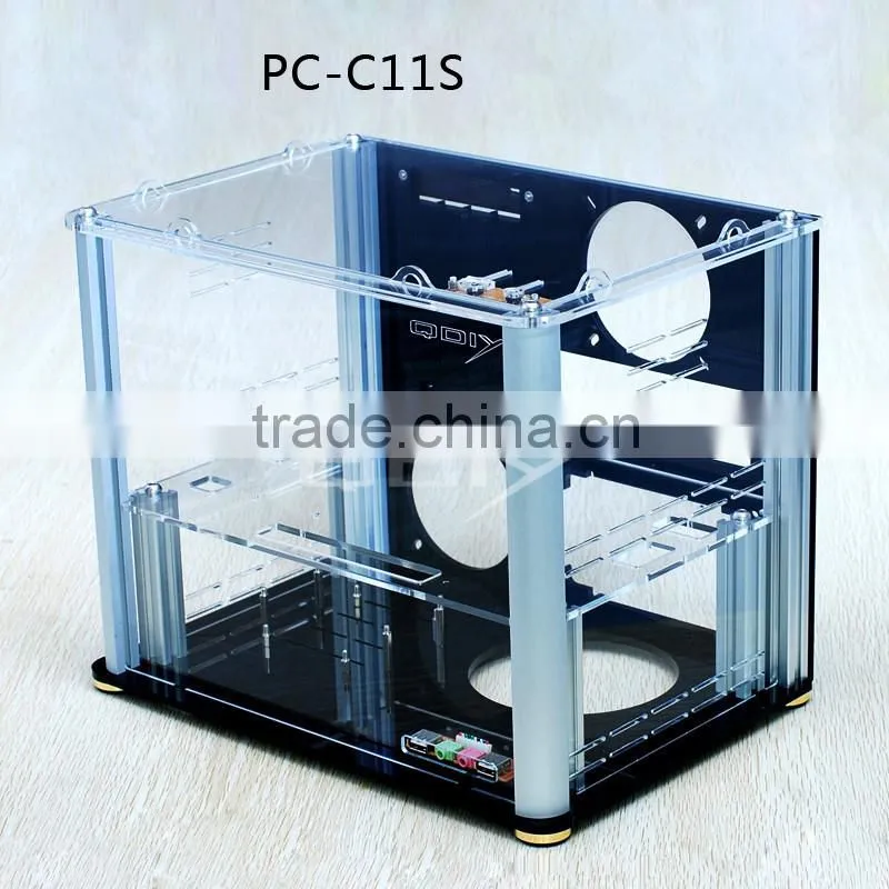 PC-C11S Wholesale Gaming Computers ATX Slim Glass Case Computer