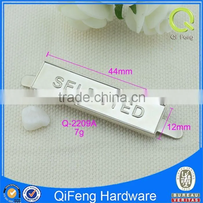 Q-2209A metal logo decorative nameplate silver zinc alloy multiduty plate