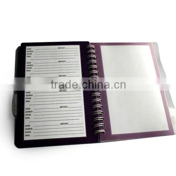Customized pvc cover spiral notebooks printing