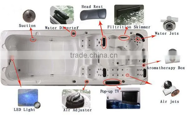 luxury swim spa outdoor whirlpool spa tub massage spa pool