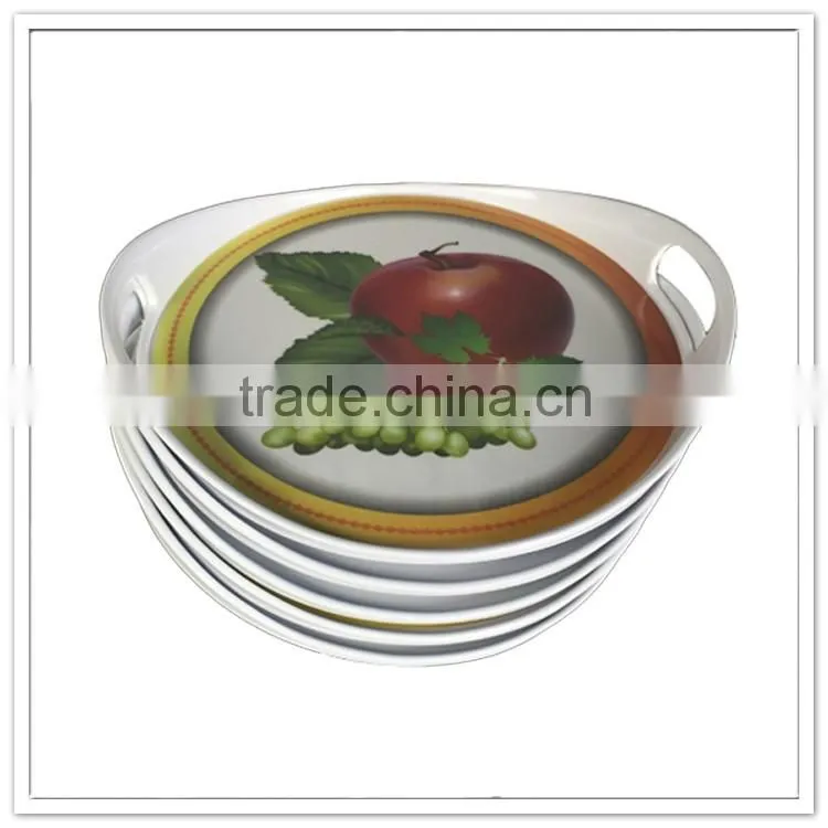 New melamine handle tray high quality plastic serving tray