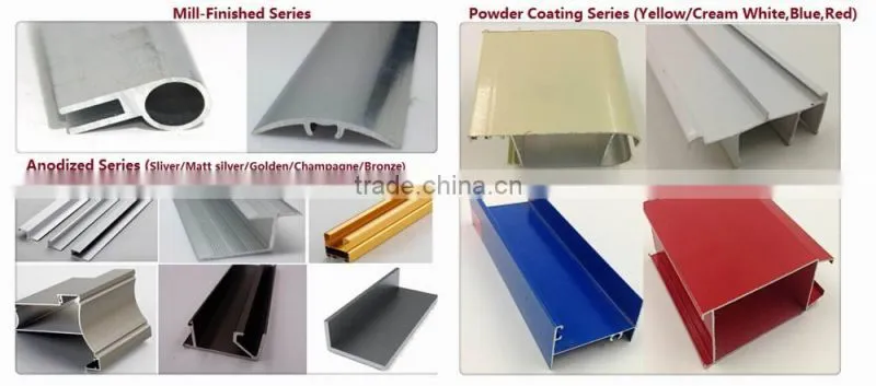 Casement windows type aluminum extrusion profiles in milk color for Nigeria market