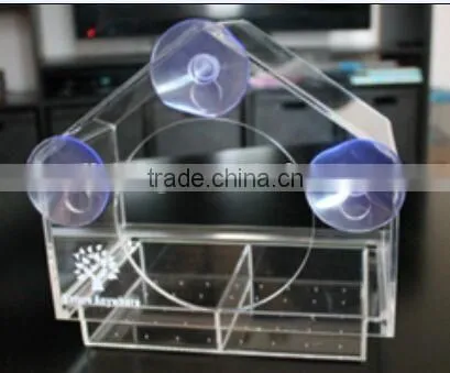 Wholesale Promotional acrylic clear window wild bird feeder with suction cups Plastic acrylic window bird feeder AS012