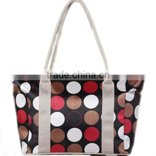 Fashion Big Volumn Multifuctional Multi-pockets Mummy Diaper Bags, Pregnant Polka Dot Shoulder/ Cross Bag (BMTN003)