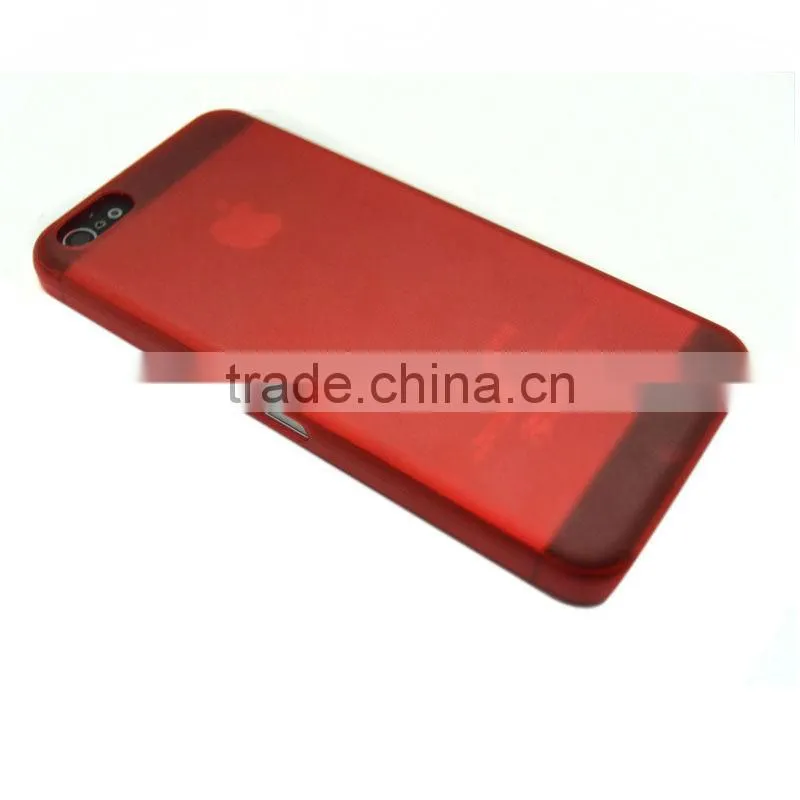 Ultra-thin translucent frosted cases for iphone 5c following five generations red