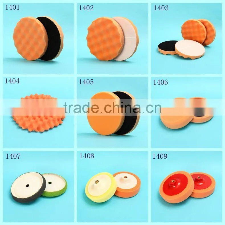 HongSheng Car Foam Buffing Waxing Pad With Magic Tape