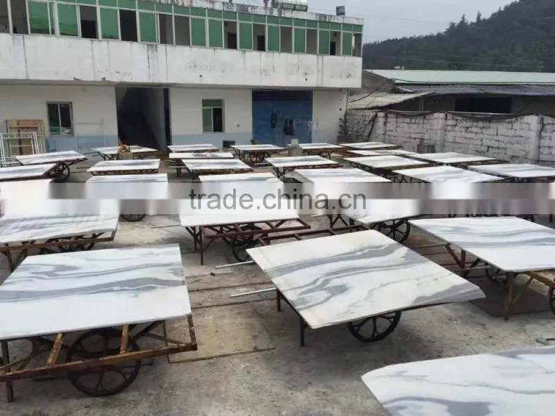 panda white marble polished wall tiles