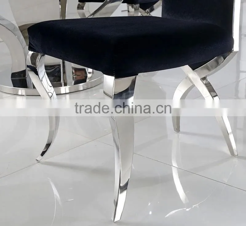 fancy black velvet dining chair for hotel