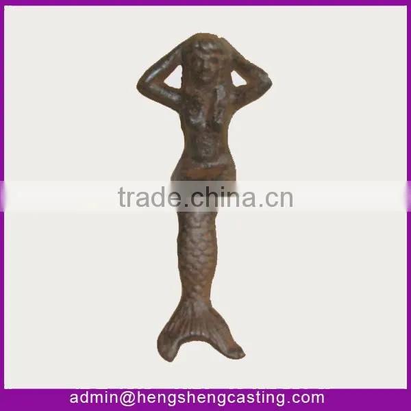 antique garden decorative cast iron mermaid