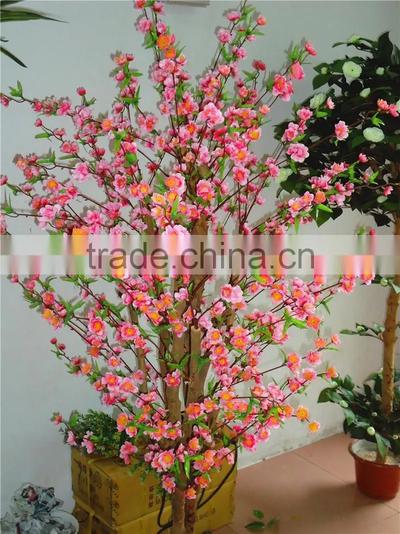 Fire Proof Artificial Mini Peach Blossom Tree Potted Plant for Festival Decoration Factory Direct LGH15-04