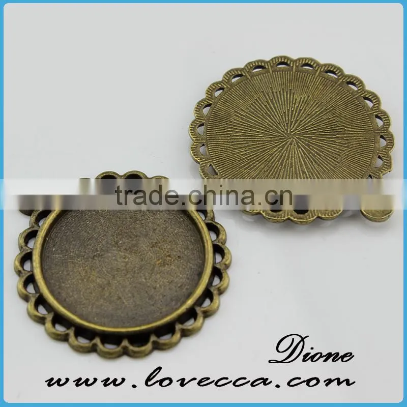 Antique bronze girls pendant diy jewelry accessory,Wholesale alloy metal blank pendants