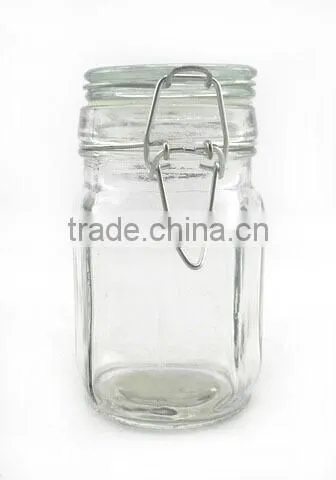 2016 zibo airtight clear cylinder pepper and salt jar with clamp lid for kitchen