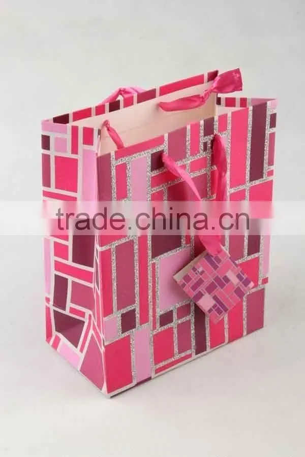 Foldable Gift Bag With Irregular Squares/ Shopping Bag