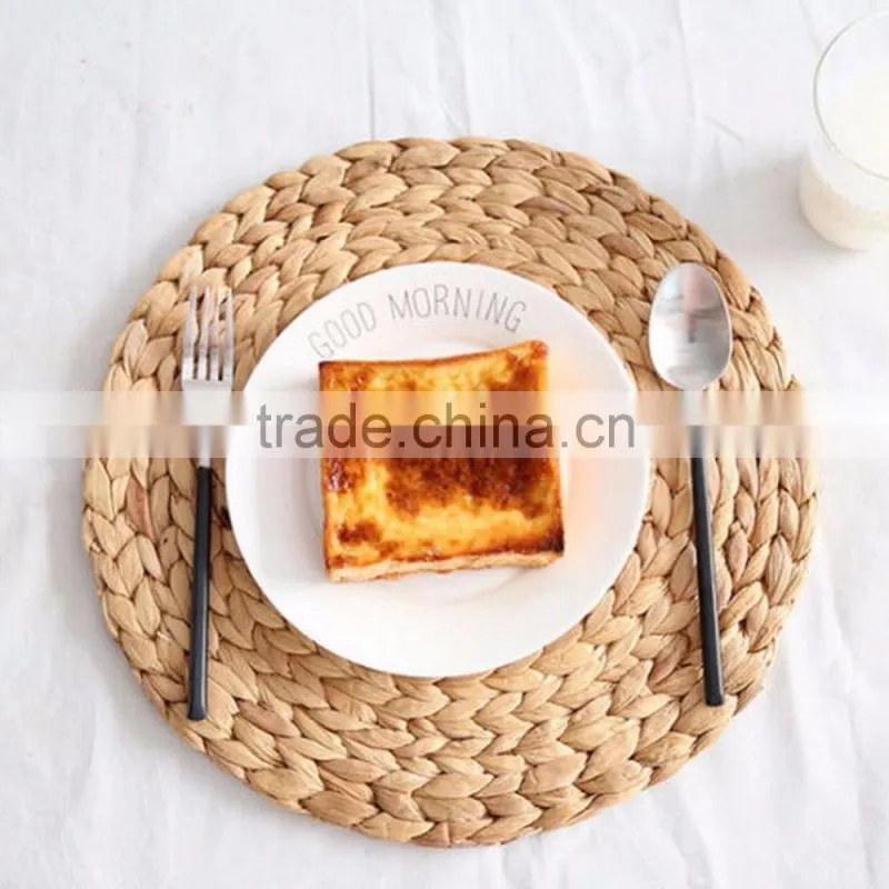 Round Natual Straw Weave Water Hyacinth Dinner Pad Mat Placemat Tablemat for wedding