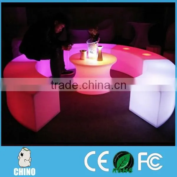 Outdoor Restaurant glow led Bench Chair