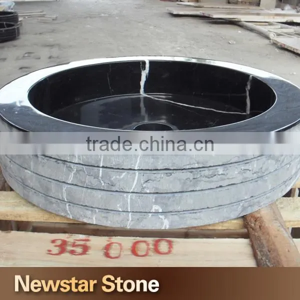 Polished Chinese natural marble bathroom corner sink