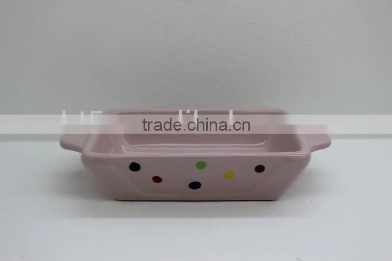 mini rectangle bakeware with dots for kid