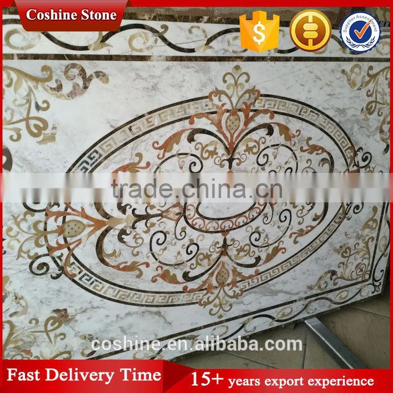 Factory price professional design waterjet marble stone carpet floor tile