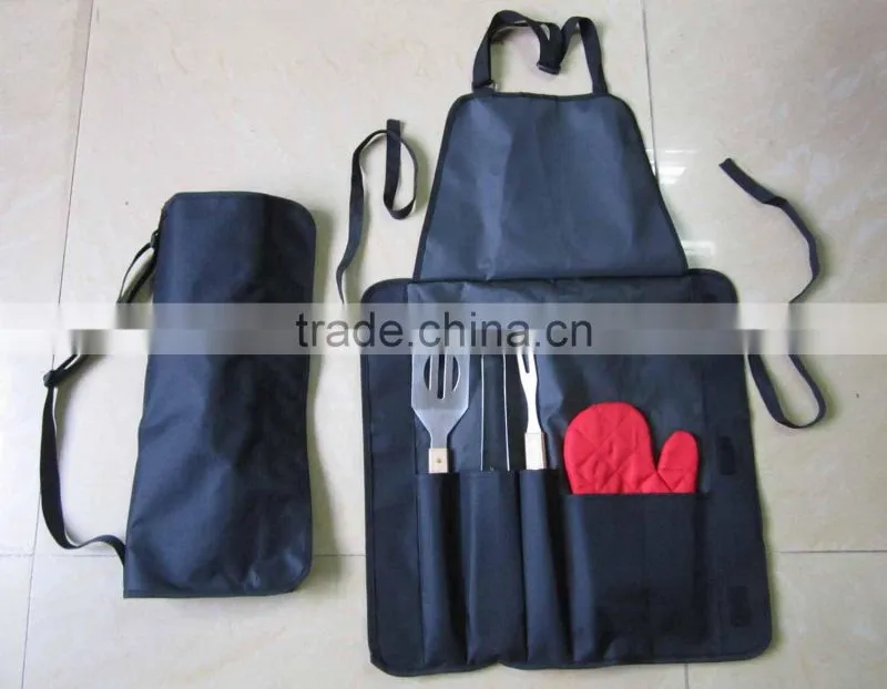 4pcs BBQ apron bbq tools