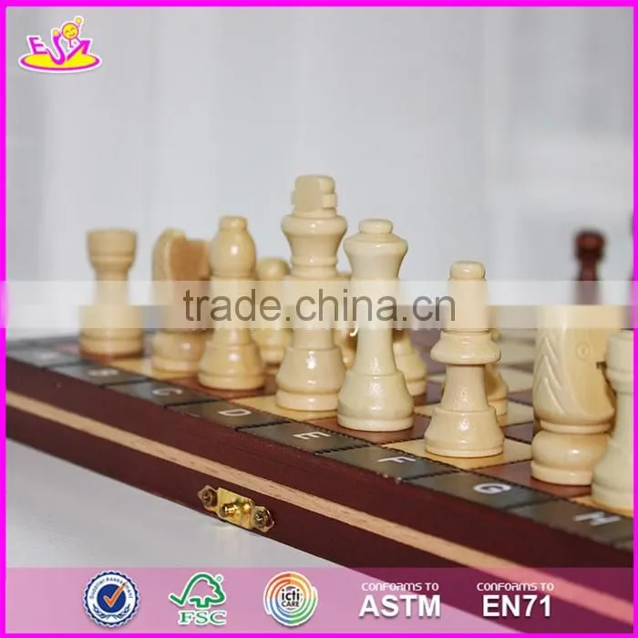 2017 New design children educational wooden chessboard with chess pieces W11A055