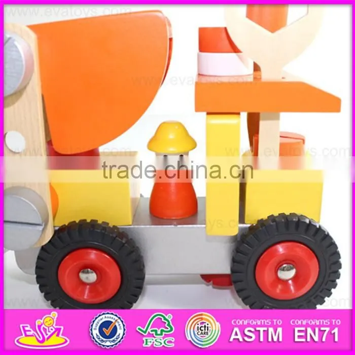 2016 new design kids diy changeable wooden nut toy W03C023
