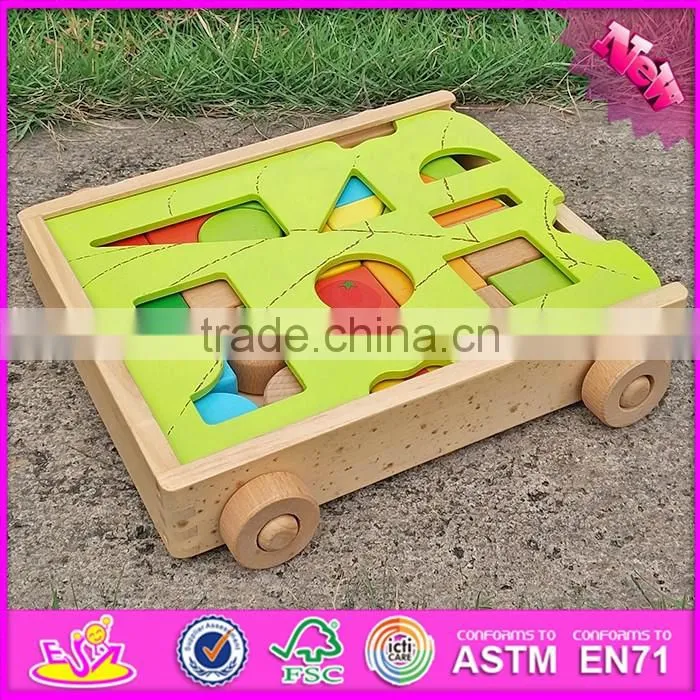 2017 New design best preschool construct wooden blocks toys for kids W13C034
